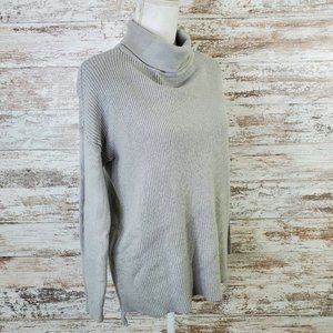 Devotion by Cyrus Grey Long Sleeve Turtle Neck Ribbed Pullover Sweater Size S